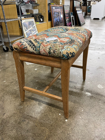 Wood Bench w/ Southwest Cushion