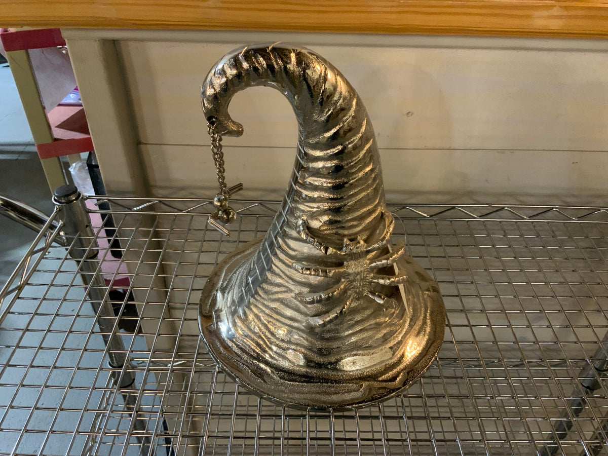 Silver Witch Hat with Spider