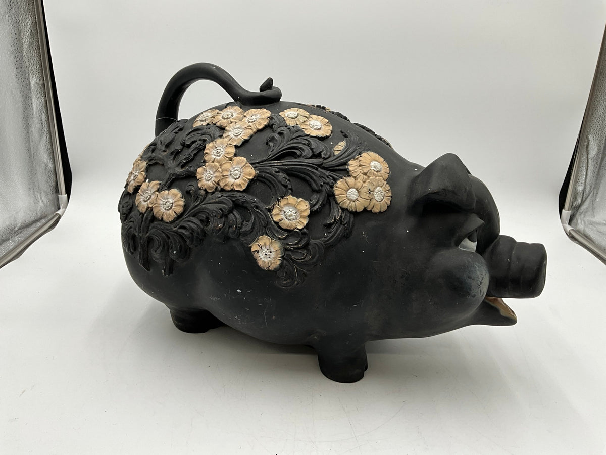 1976 Universal Statuary Corp Floral Piggy Bank