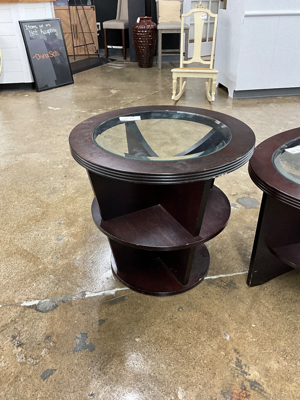 Glass Inlay End Table