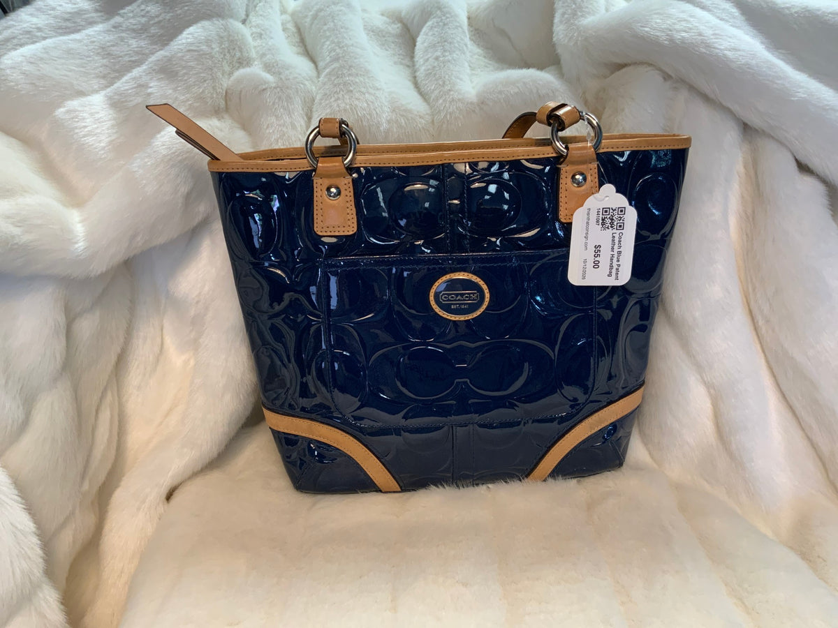 Coach Blue Patent Leather Handbag