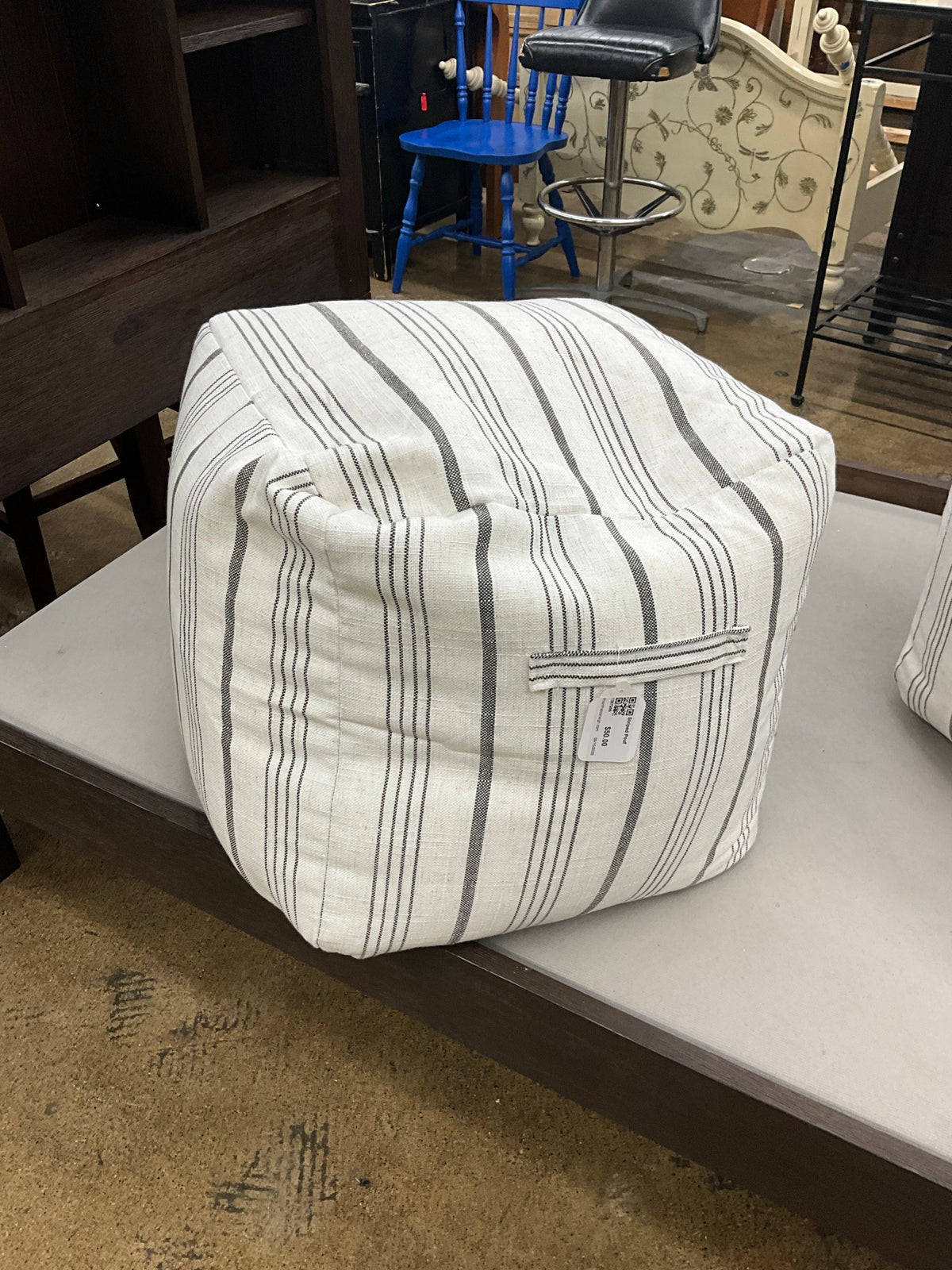 Striped Pouf