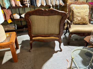 Dark Wood/Gold Fabric Accent Chair