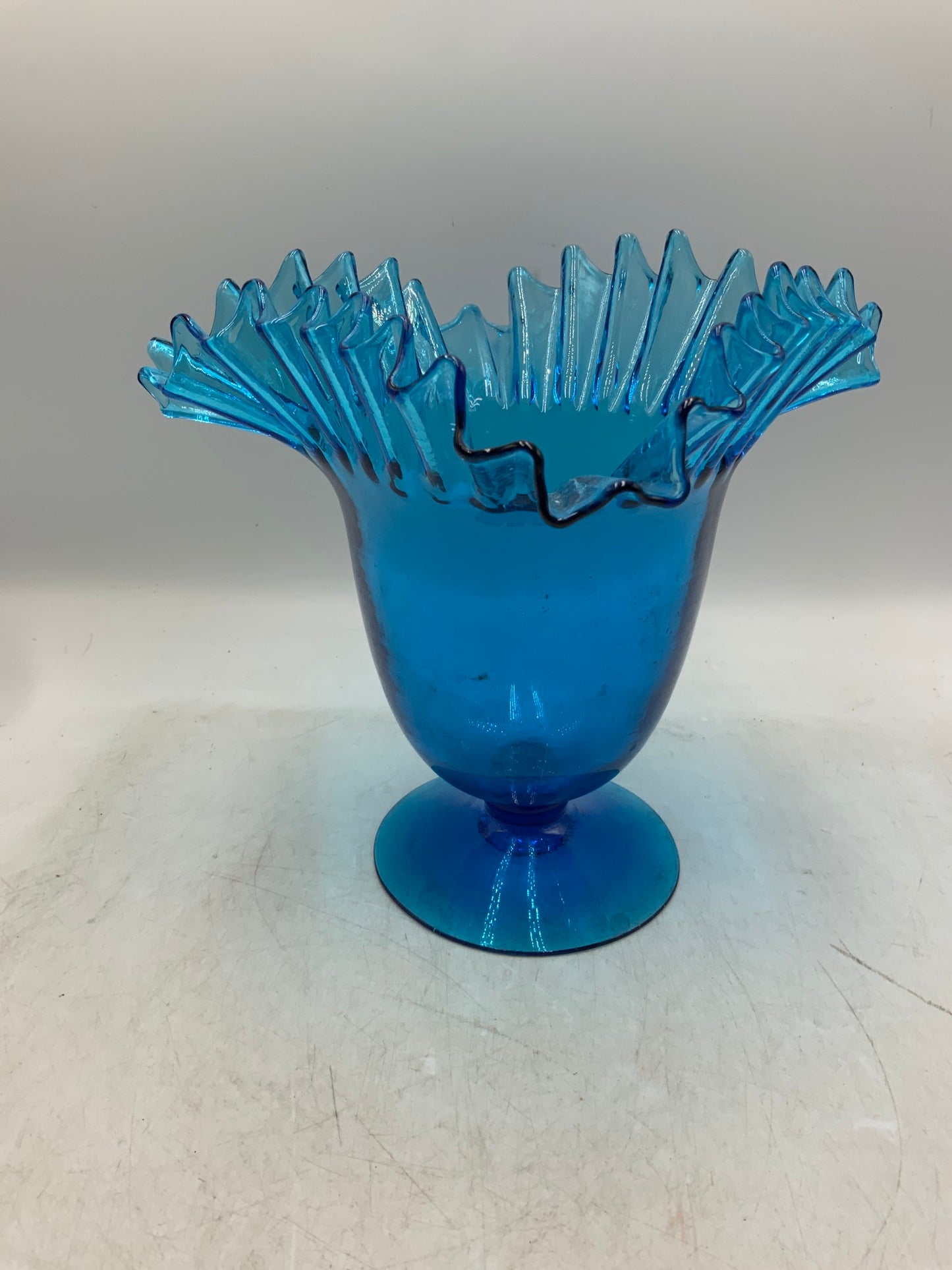 Blenko Blue Glass 487 Vase