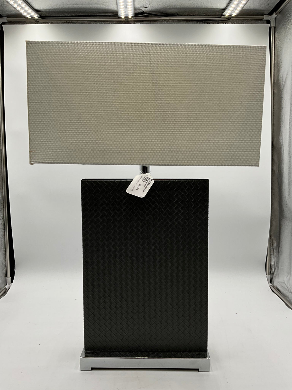 Grey Leather Lamp