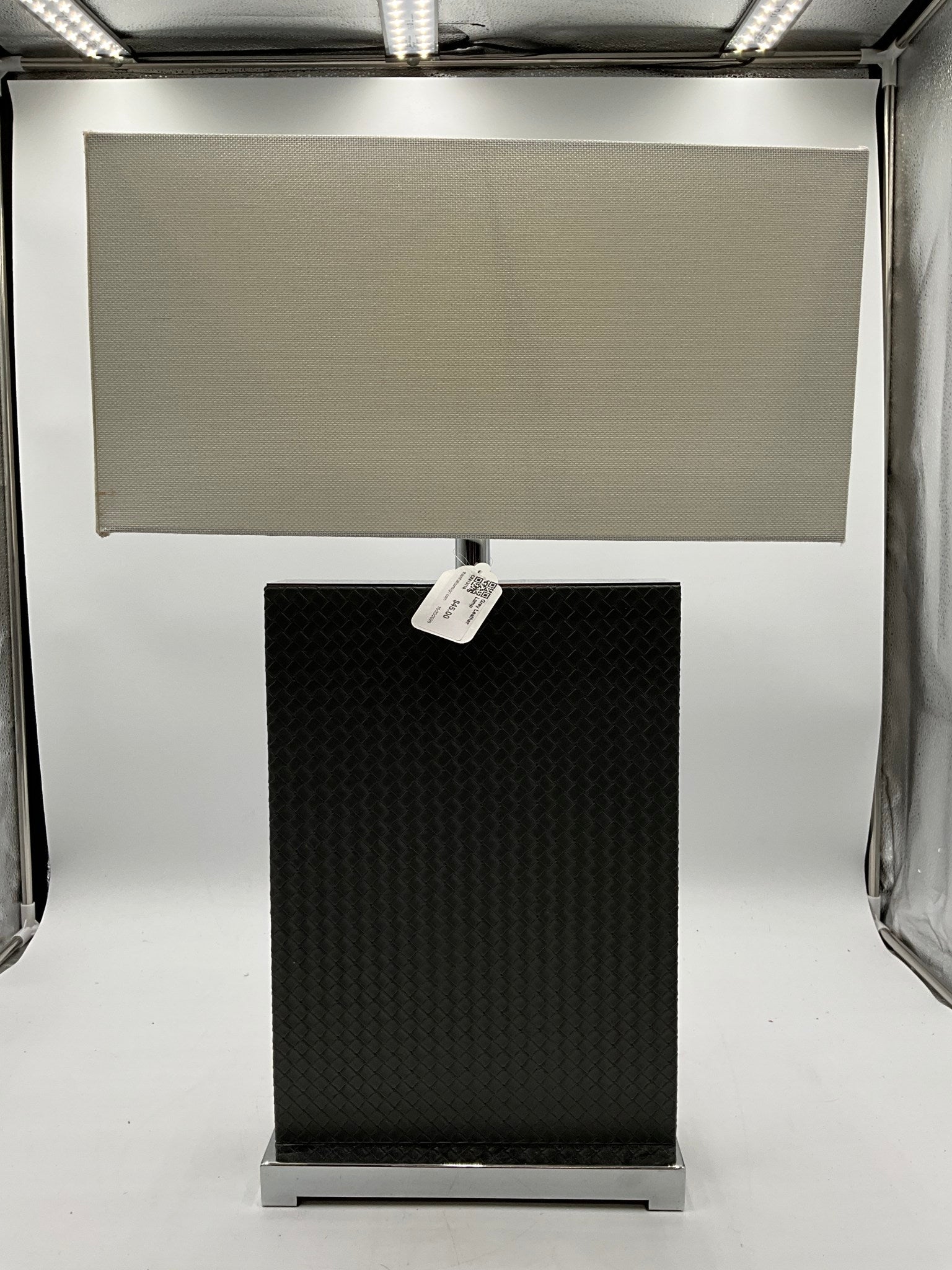Grey Leather Lamp