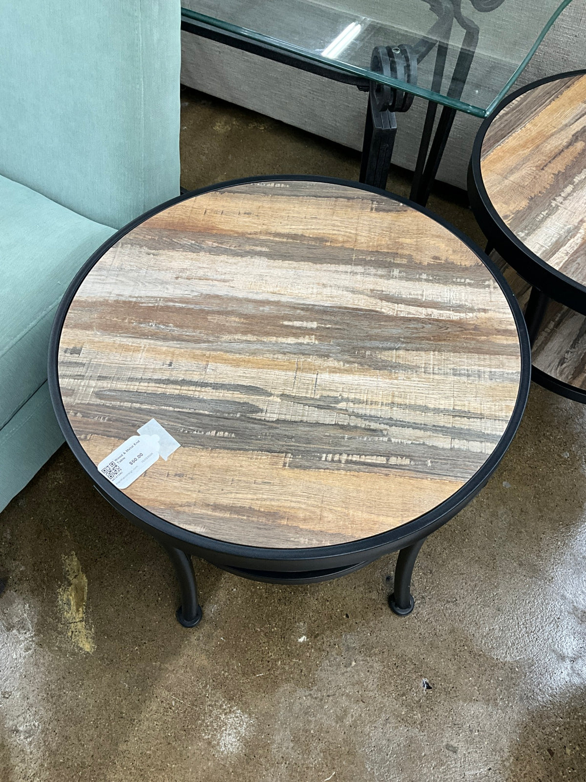 Wood & Metal End Table
