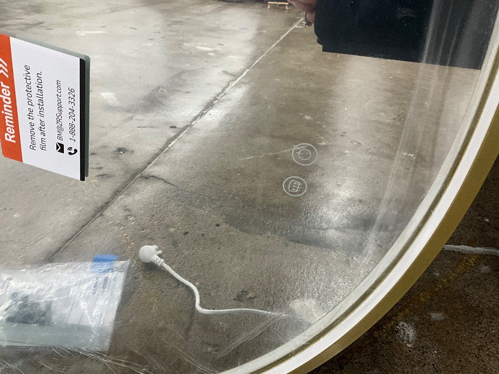 NEW LED Gold Frame Round Mirror