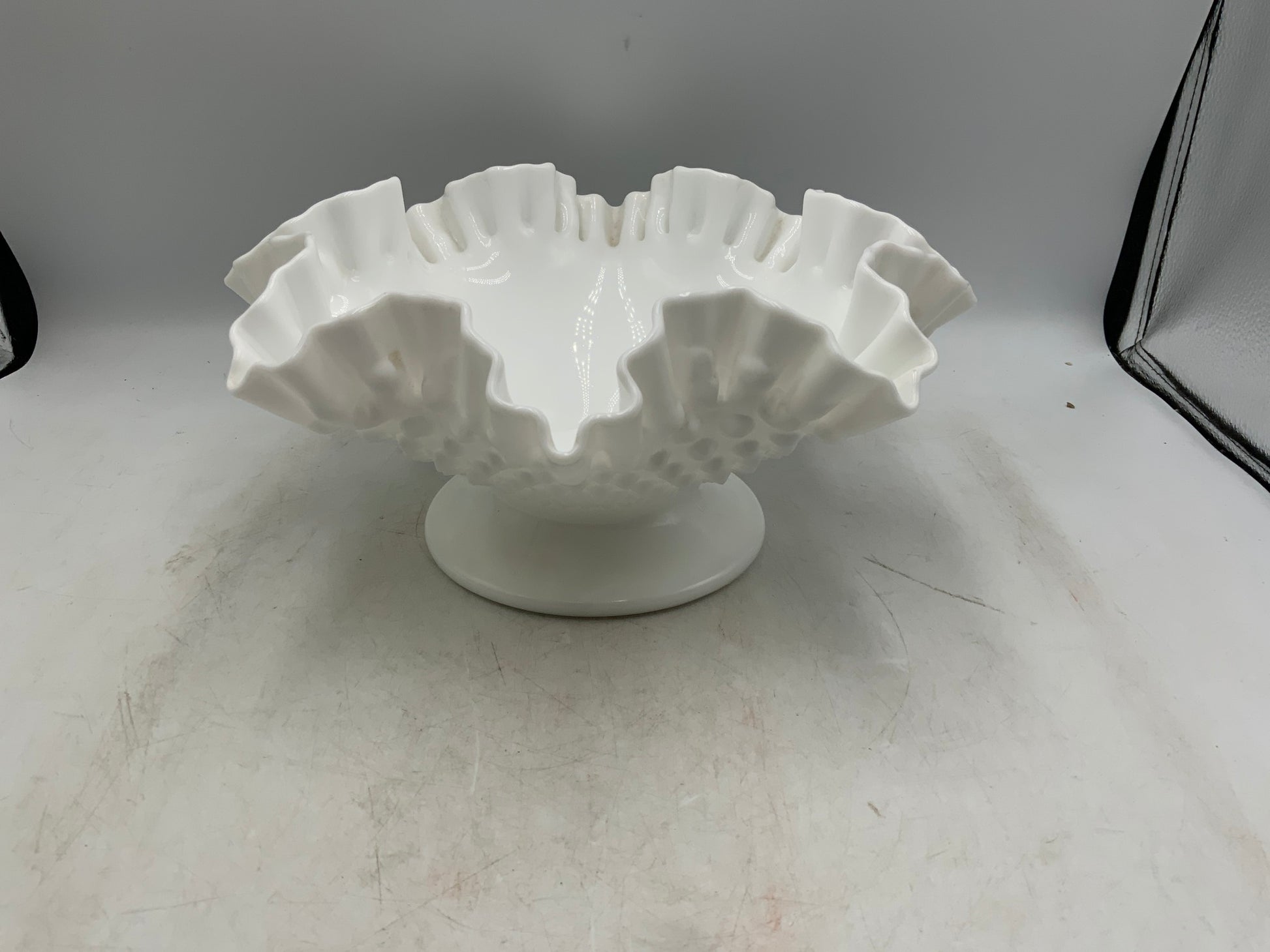 Milk Glass Pedestal Bowl