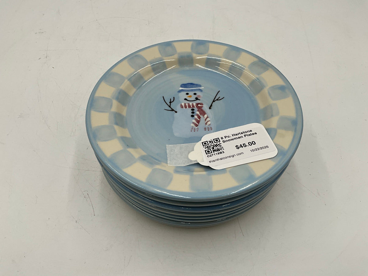 8 Pc. Hartstone Snowman Plates