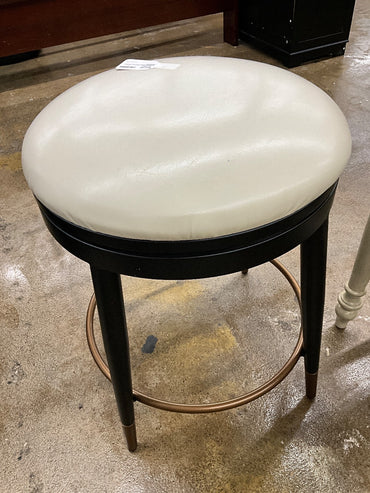 Grandin Road Round Leather Barstool