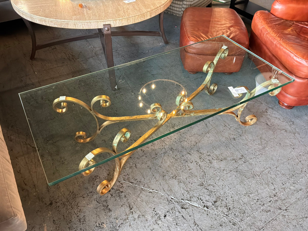 Glass Coffee Table Gold Base