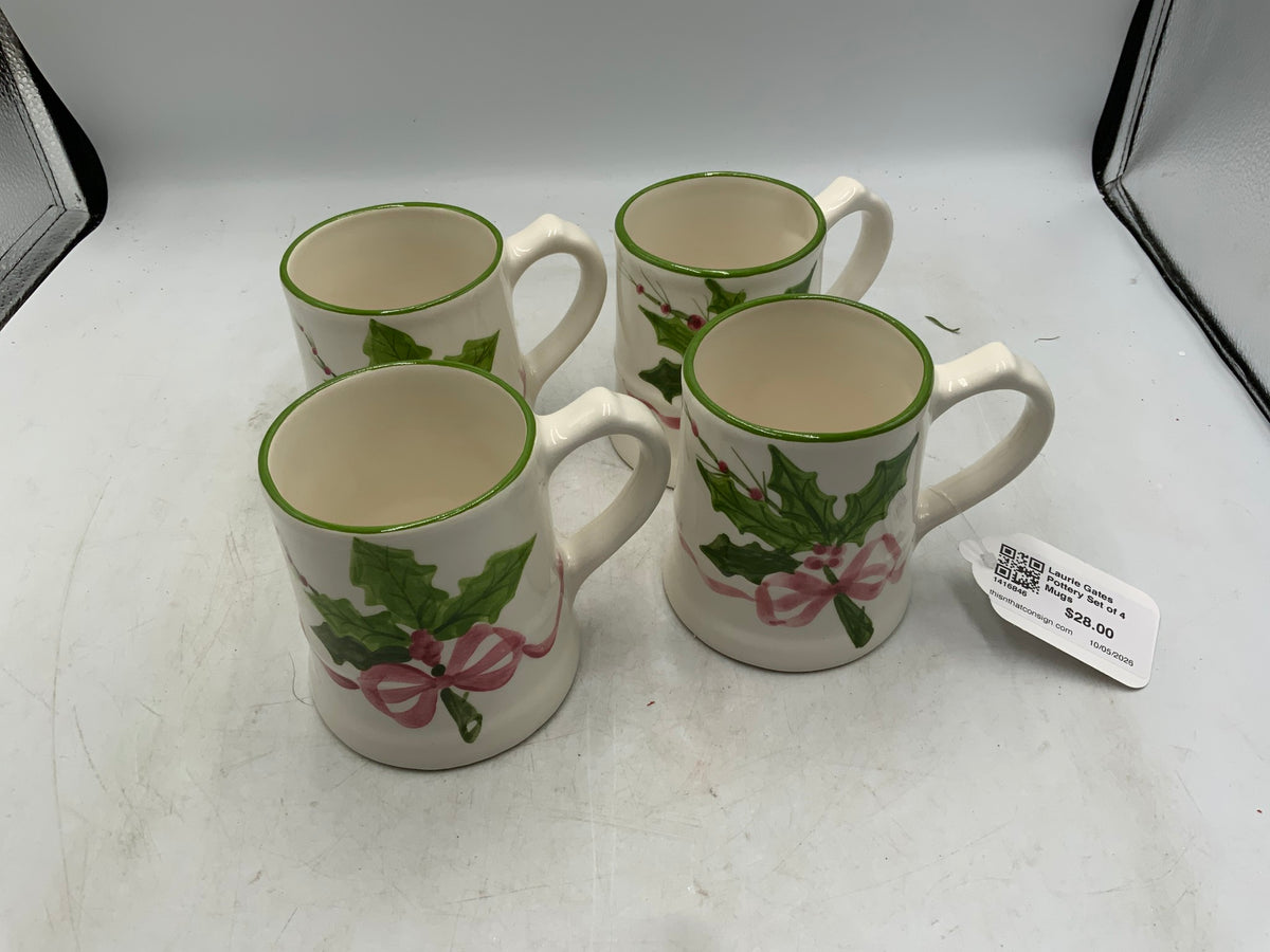Laurie Gates Pottery Set of 4 Mugs