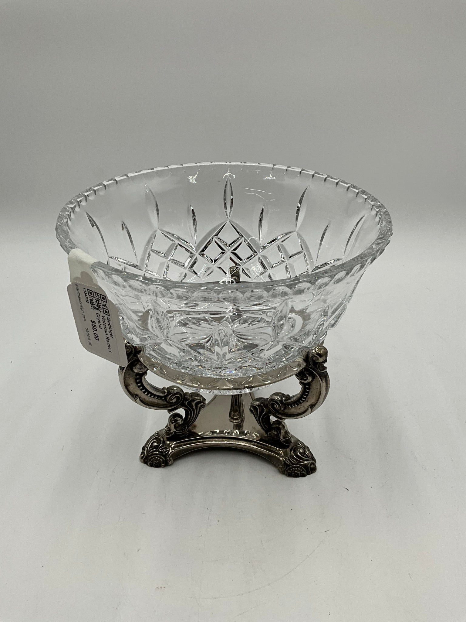Godinger Victorian Revival Crystal Centerpiece on Stand