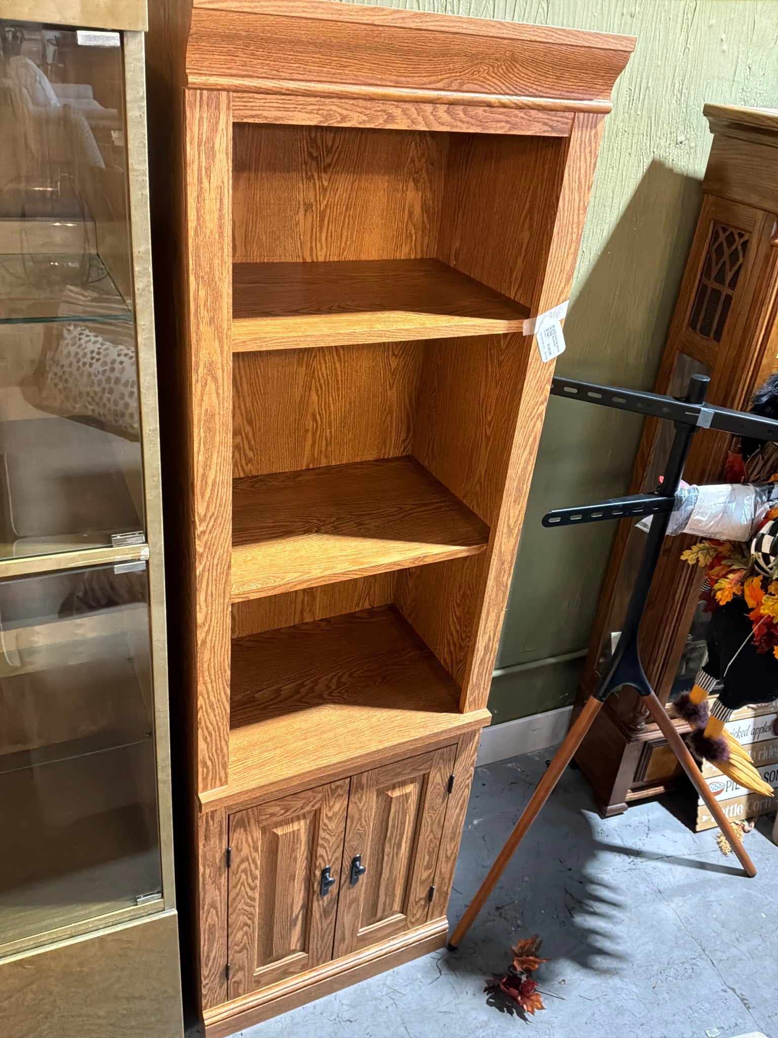 Solid Oak Narrow Bookshelf