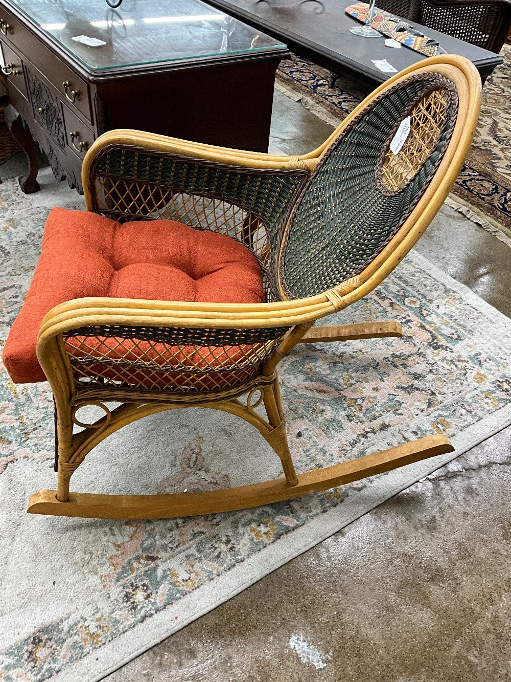 Wicker Rocking Chair W/Cushion