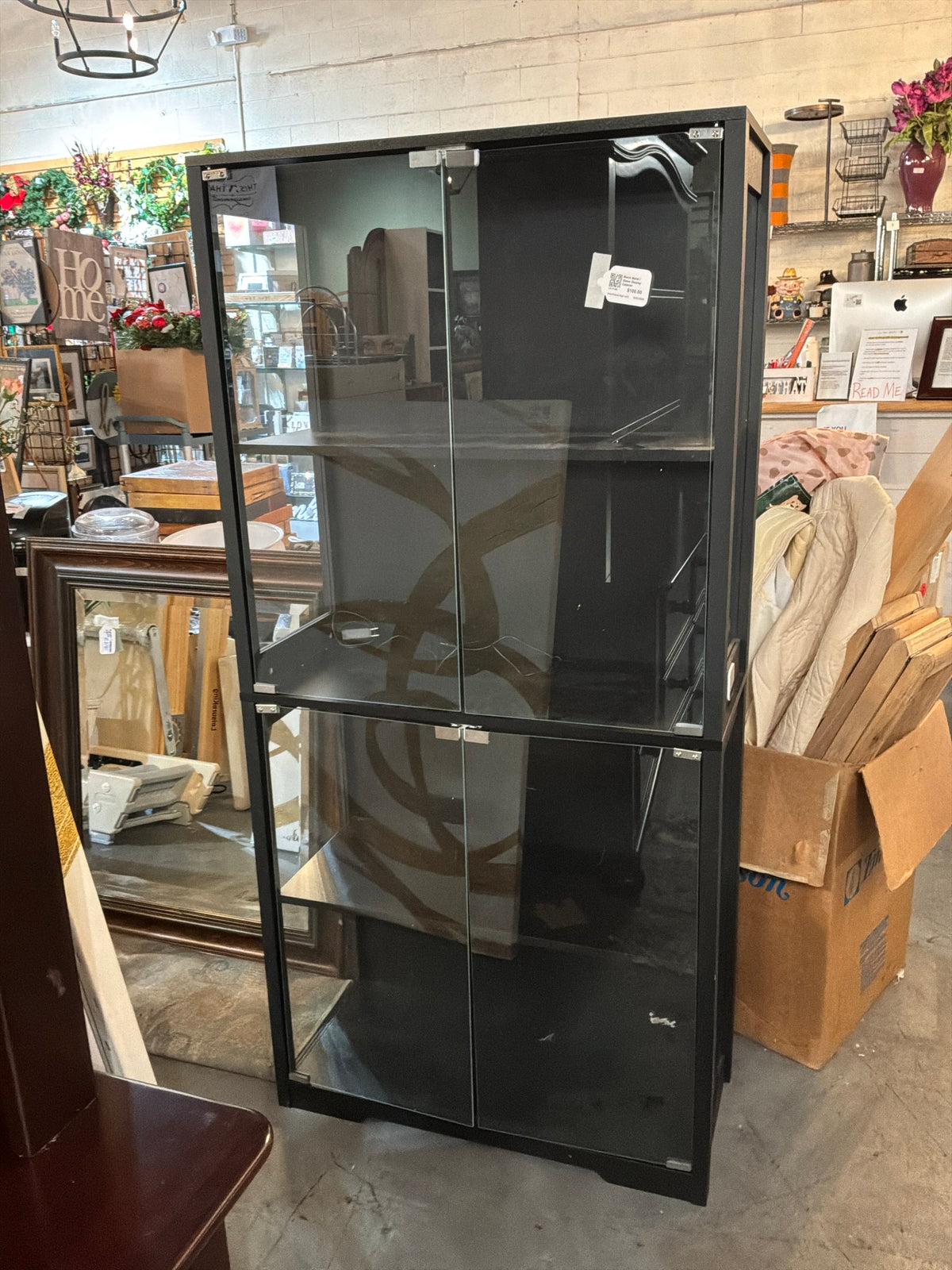 Black Metal / Glass Display Cabinet