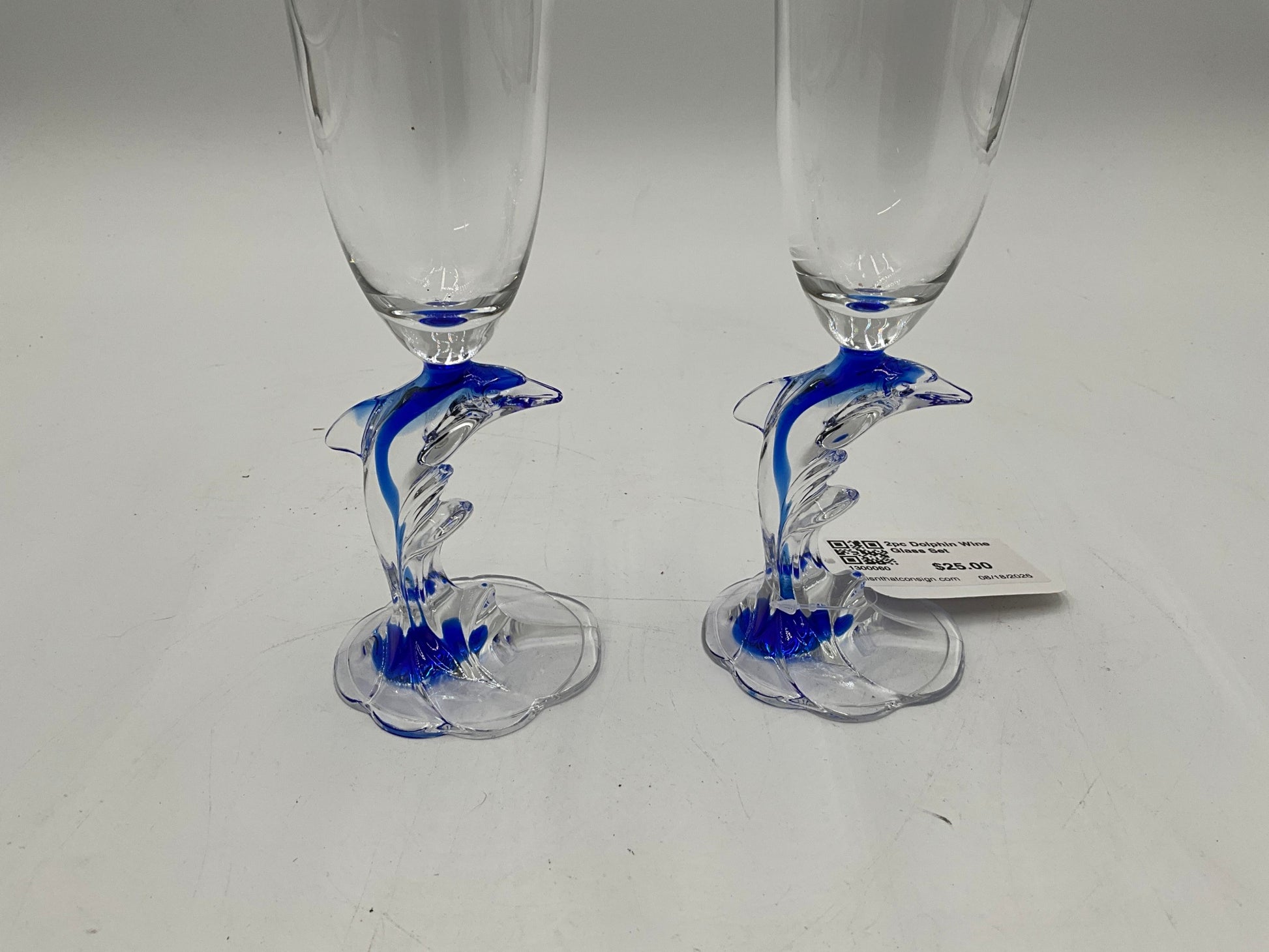 2pc Dolphin Wine Glass Set