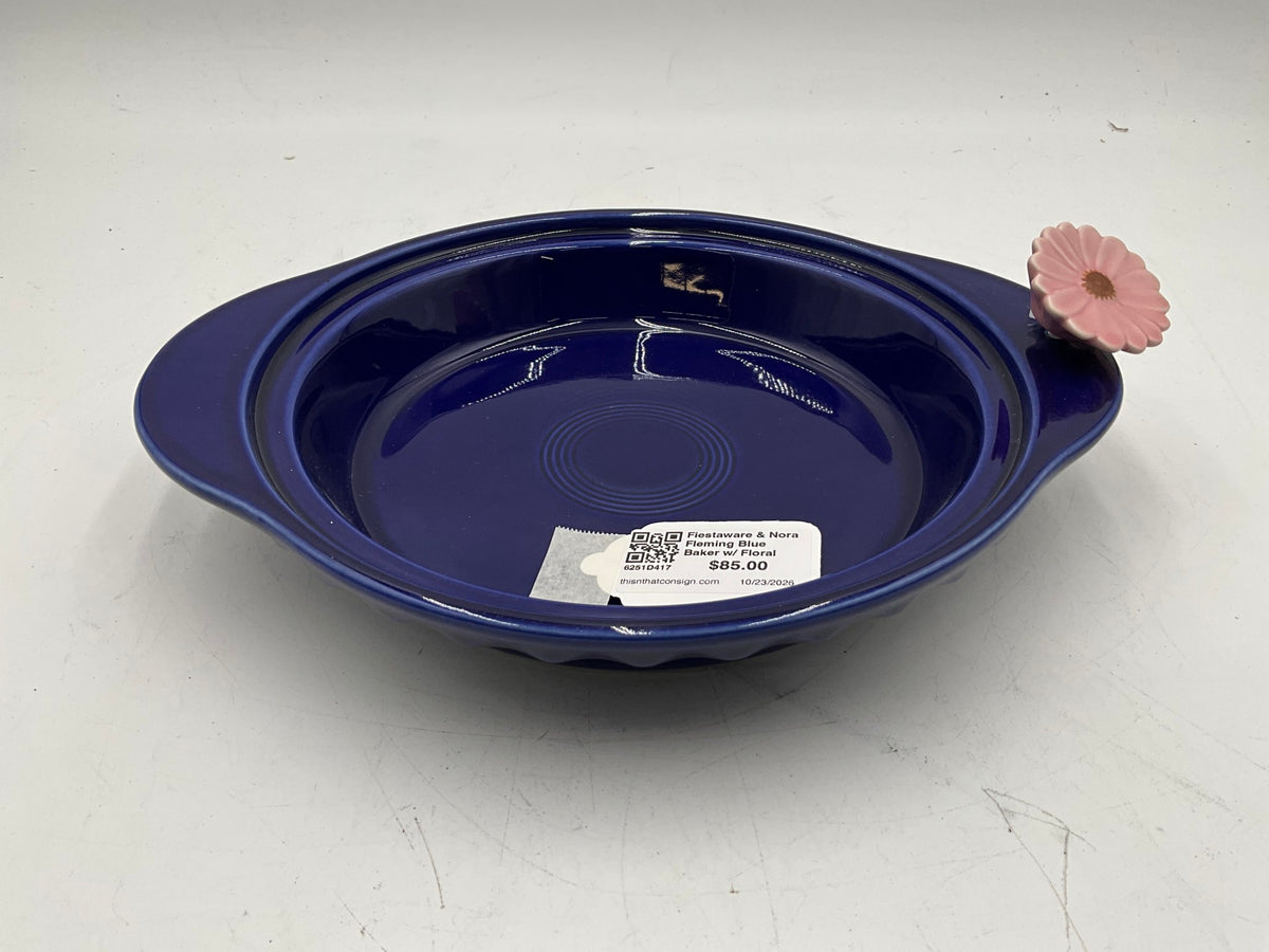 Fiestaware & Nora Fleming Blue Baker w/ Floral