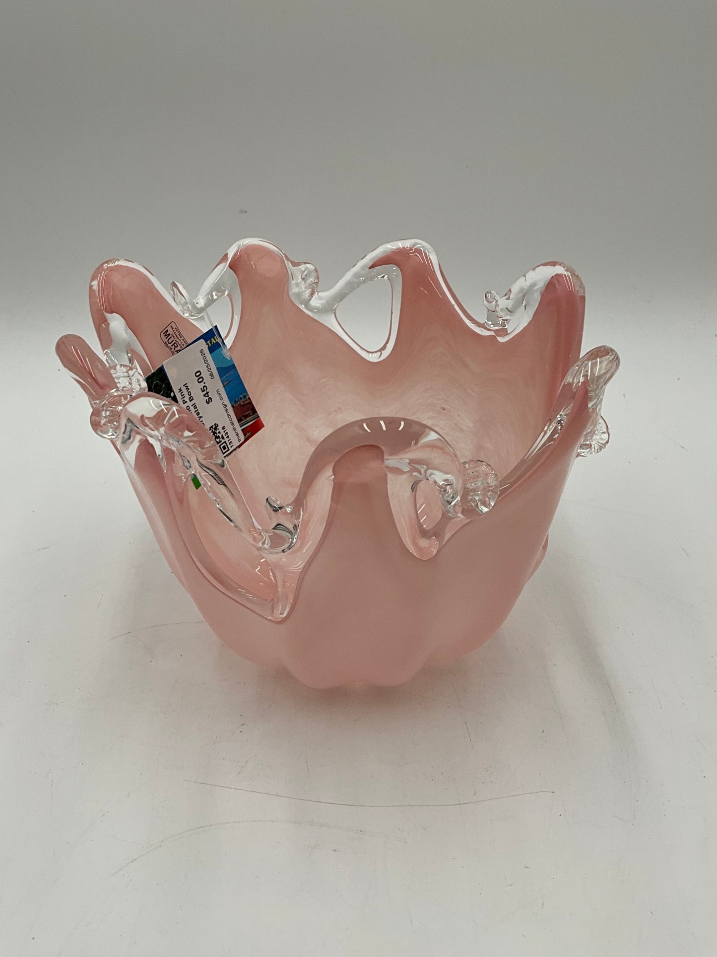 Murano Pink Crystal Bowl