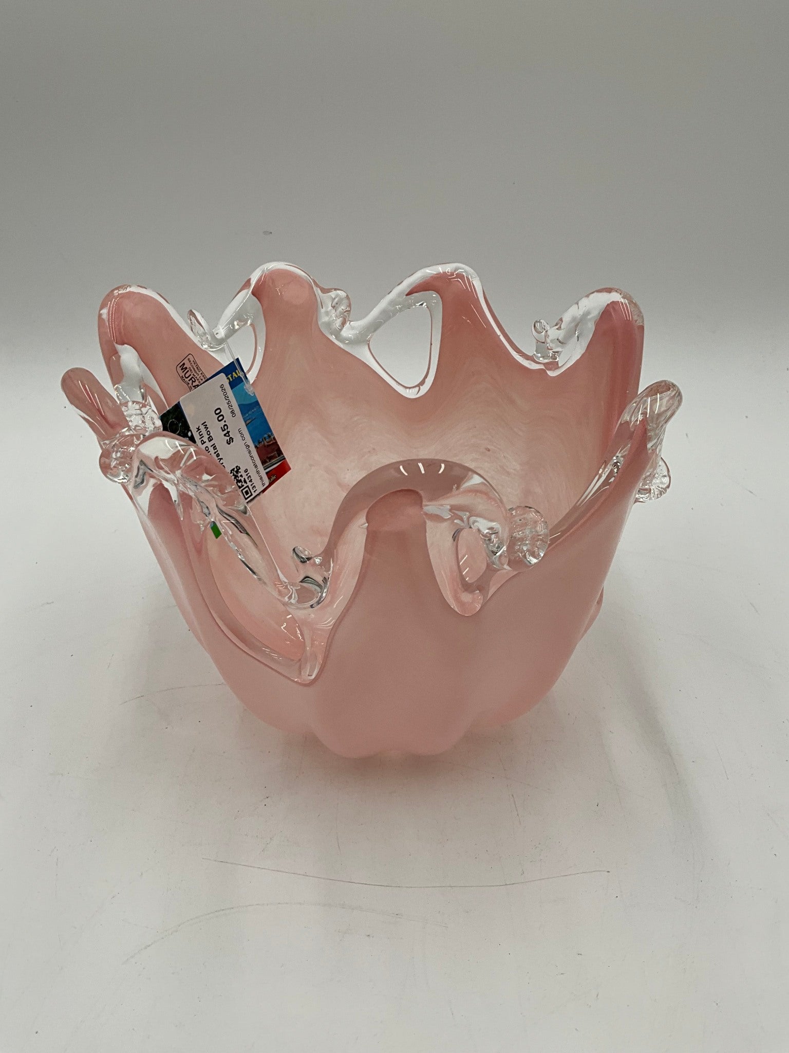 Murano Pink Crystal Bowl