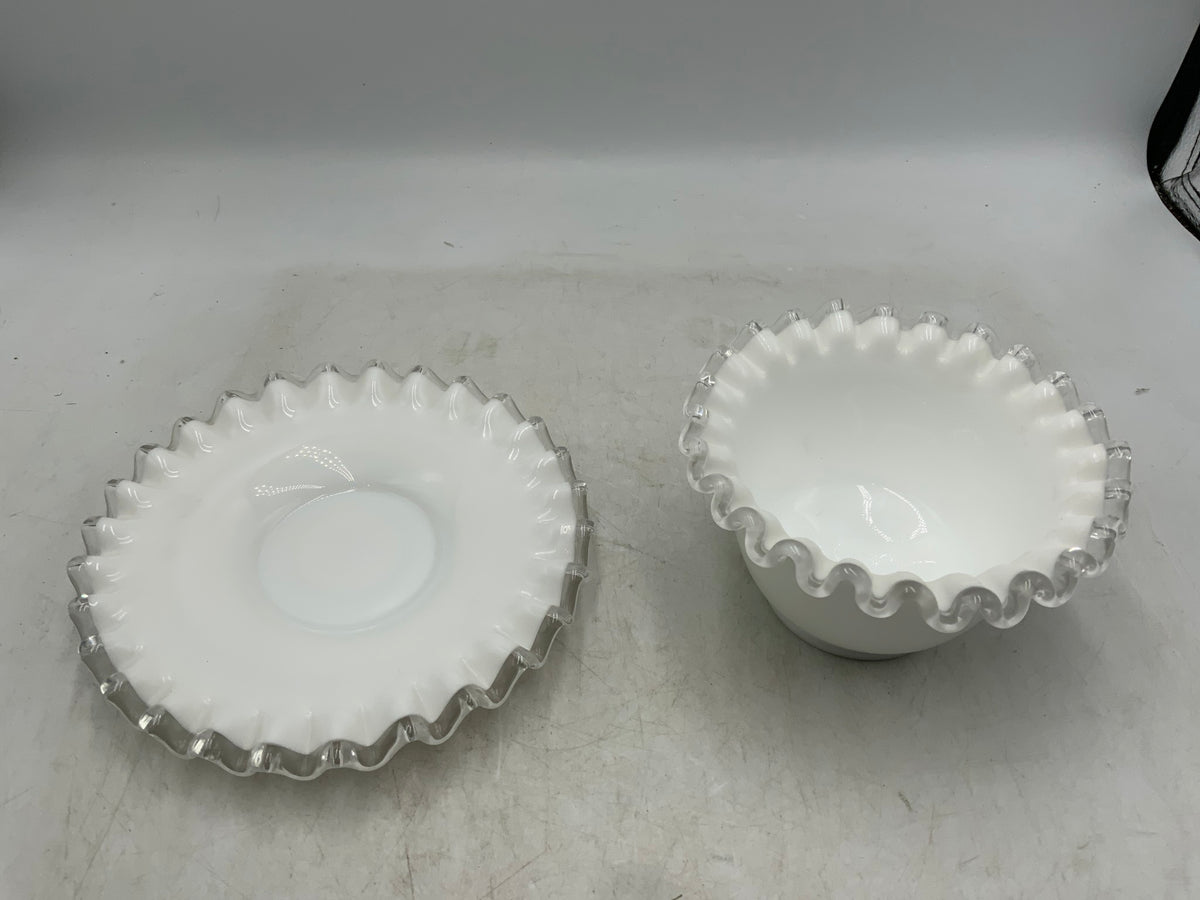 Fenton Silver Crest Bowl with Under Plate