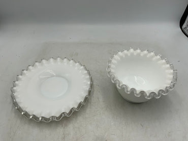 Fenton Silver Crest Bowl with Under Plate