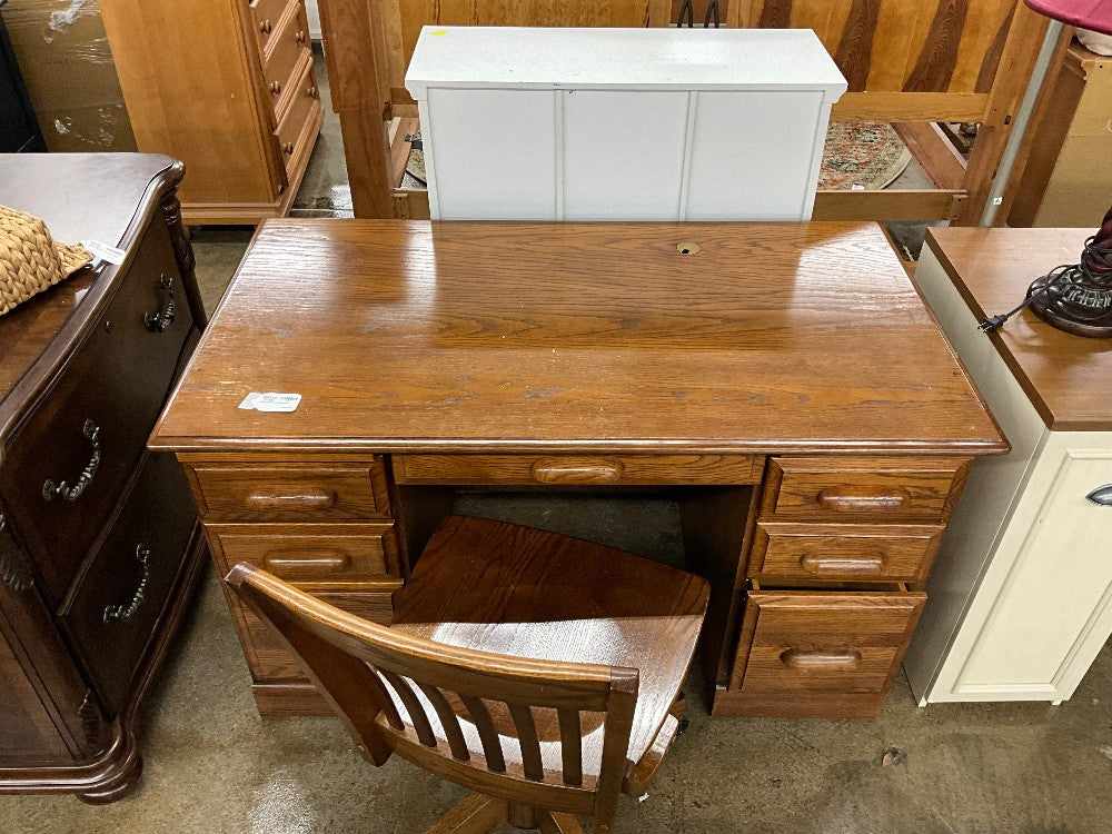 Solid Oak Desk w/ Chair