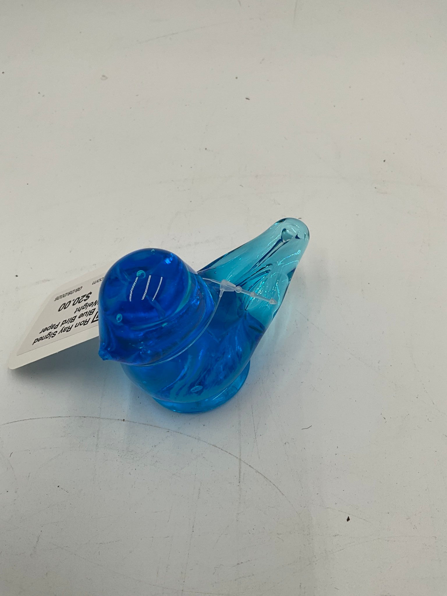 Ron Ray Signed Blue Bird Paper Weight