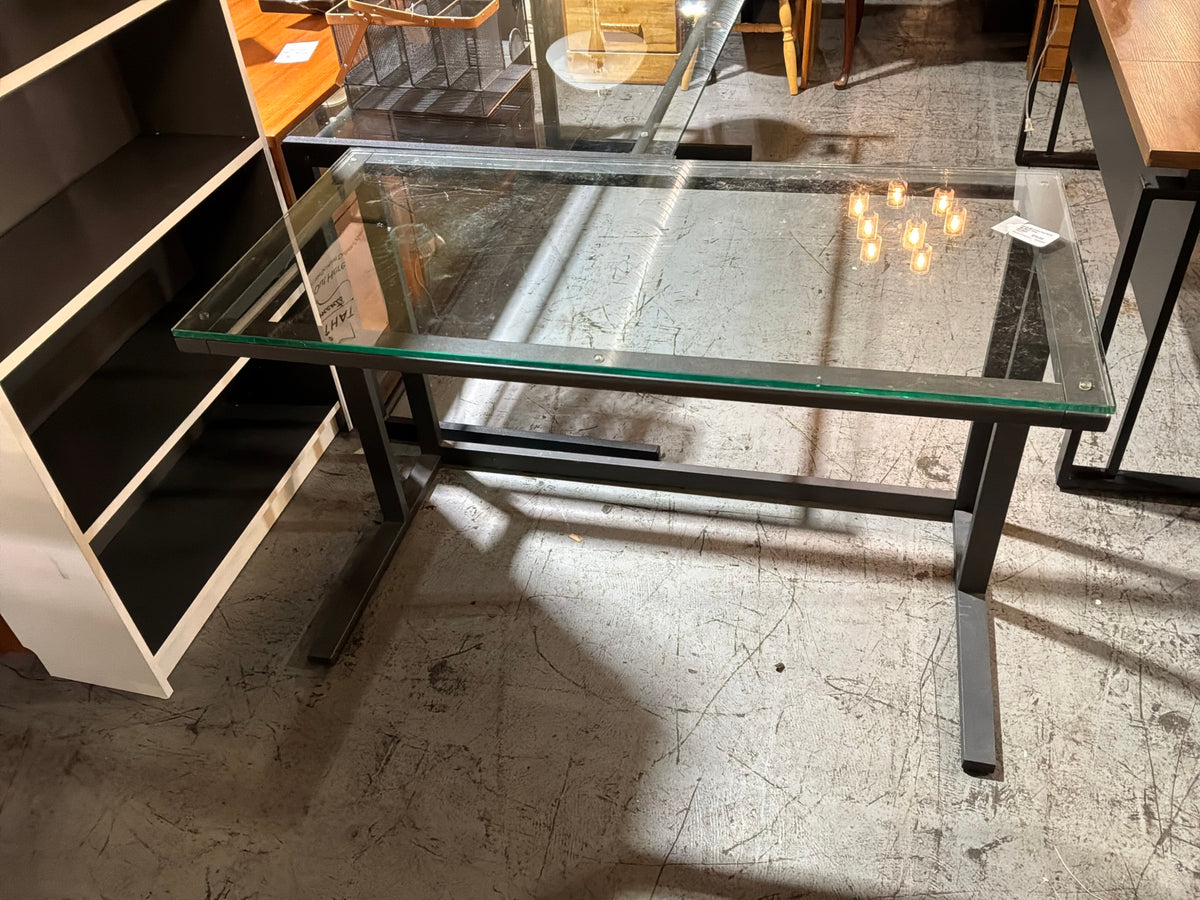 Glass Top Metal Desk