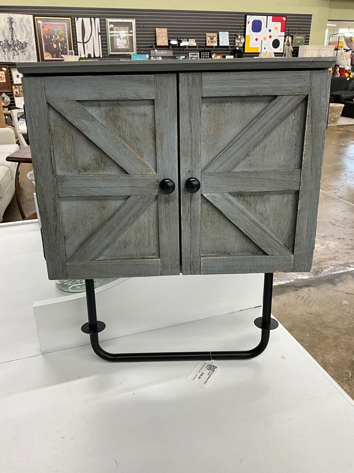 Wood/Metal Wall Shelf
