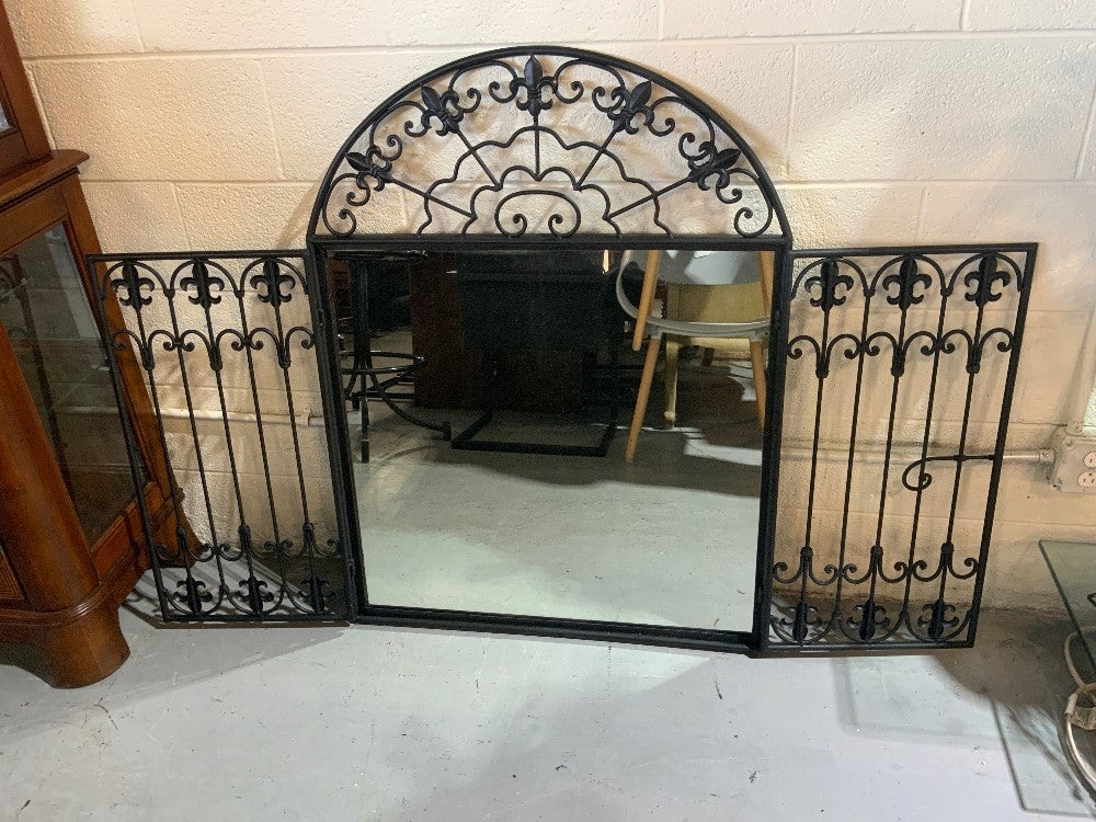 3 Panel Rought Iron Mirror