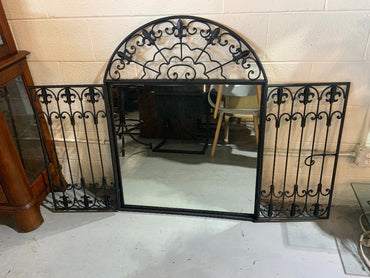 3 Panel Rought Iron Mirror