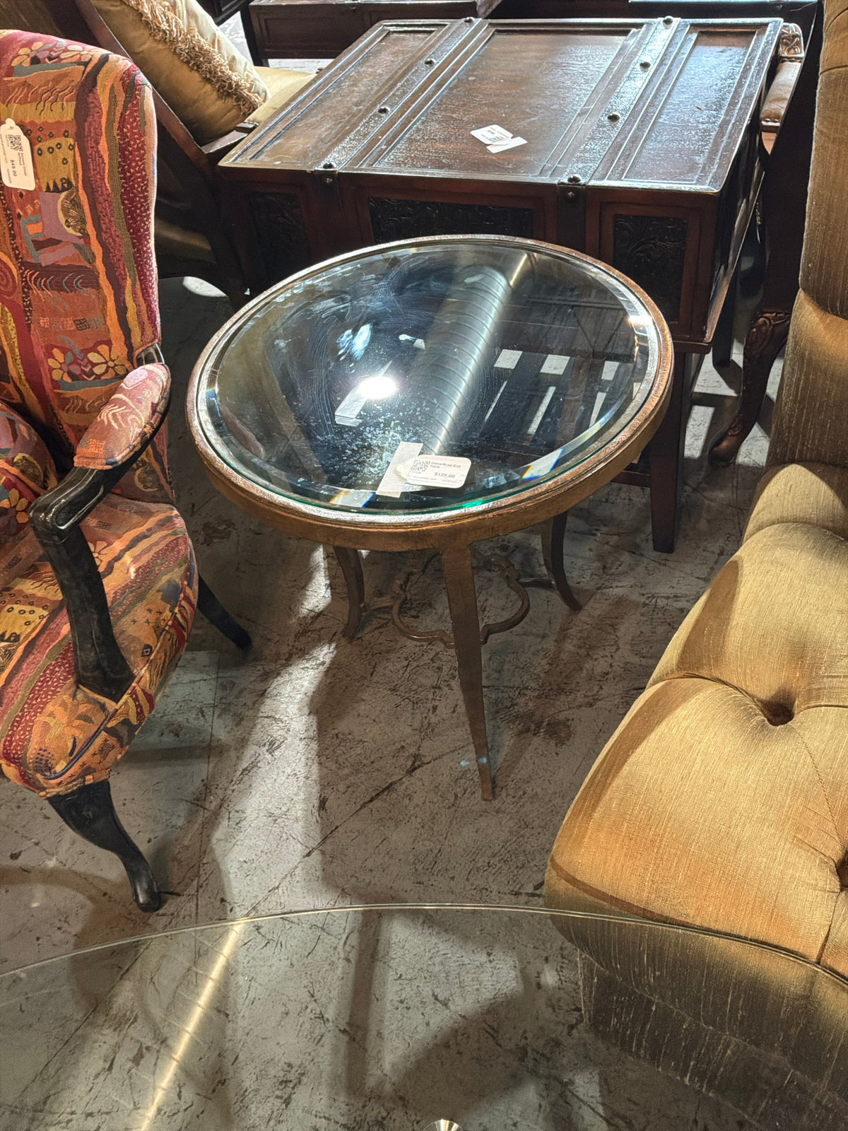 Glass/Metal End Table