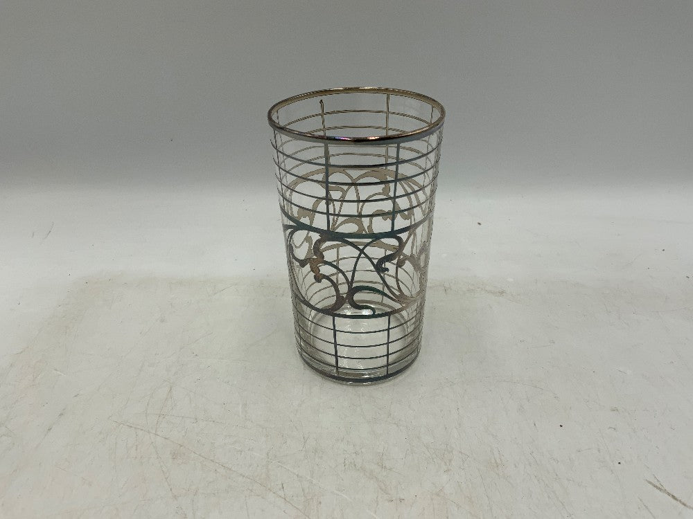 Silver Overlay Pitcher w/ 3 Glasses