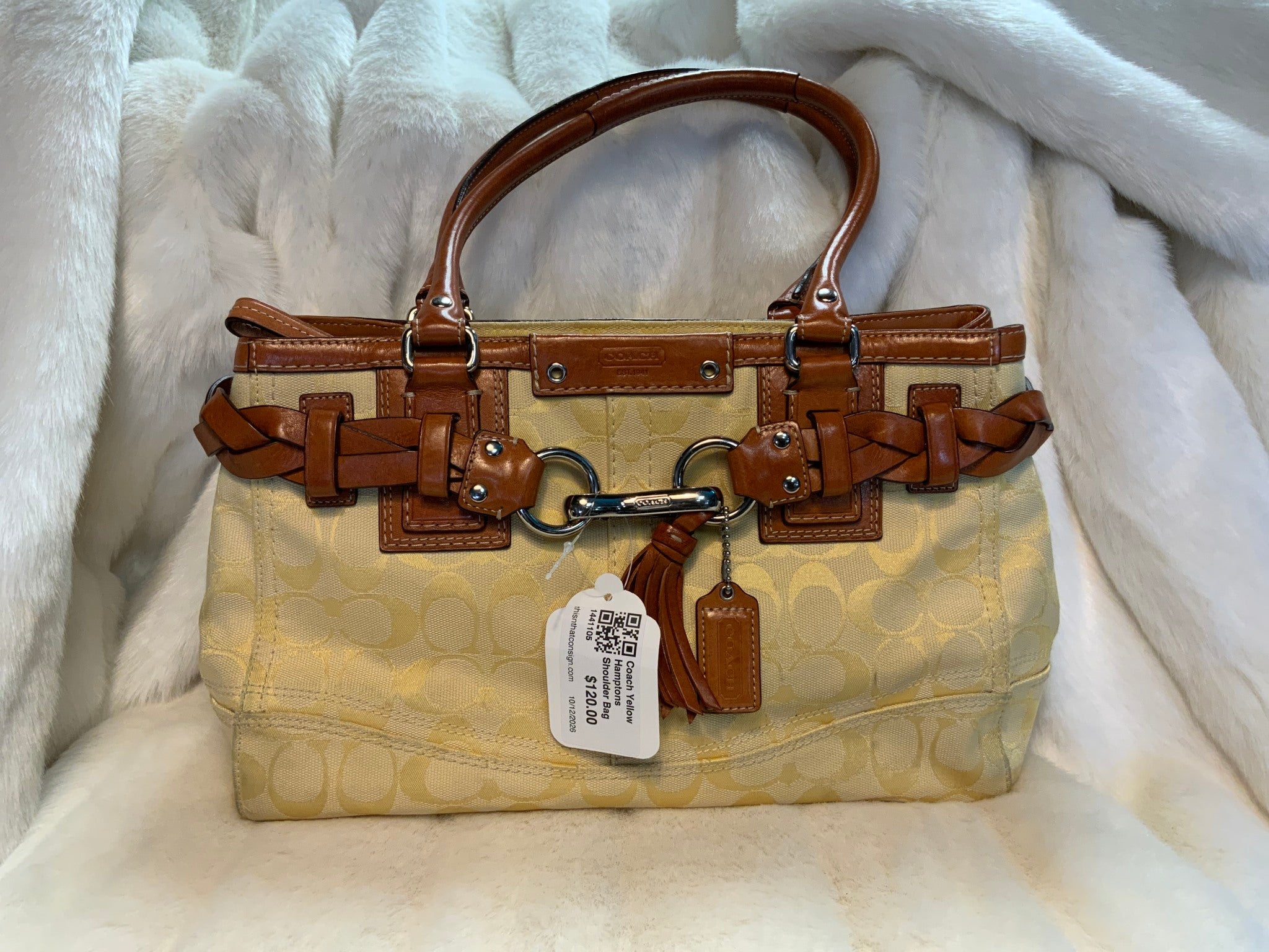 Coach Yellow Hamptons Shoulder Bag