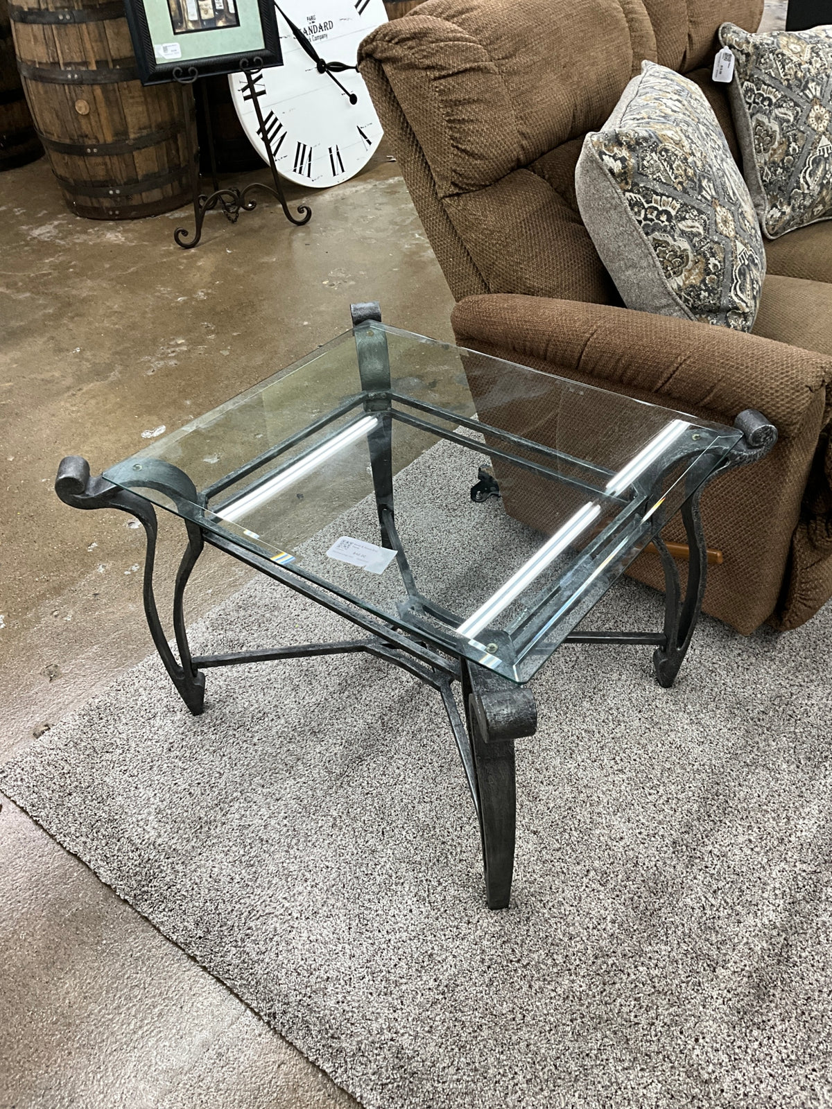 Metal & Glass End Table