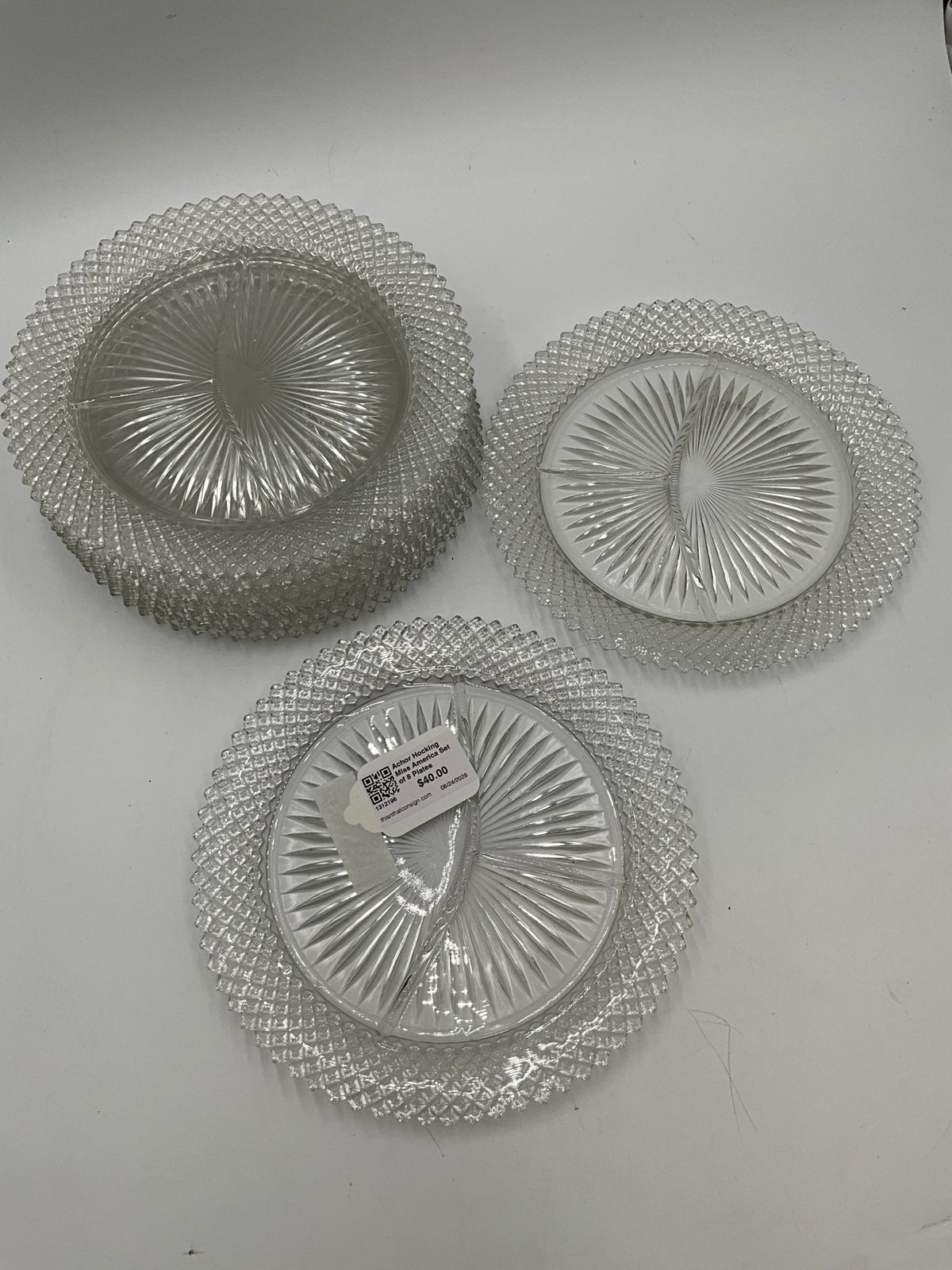 Achor Hocking Miss America Set of 8 Plates