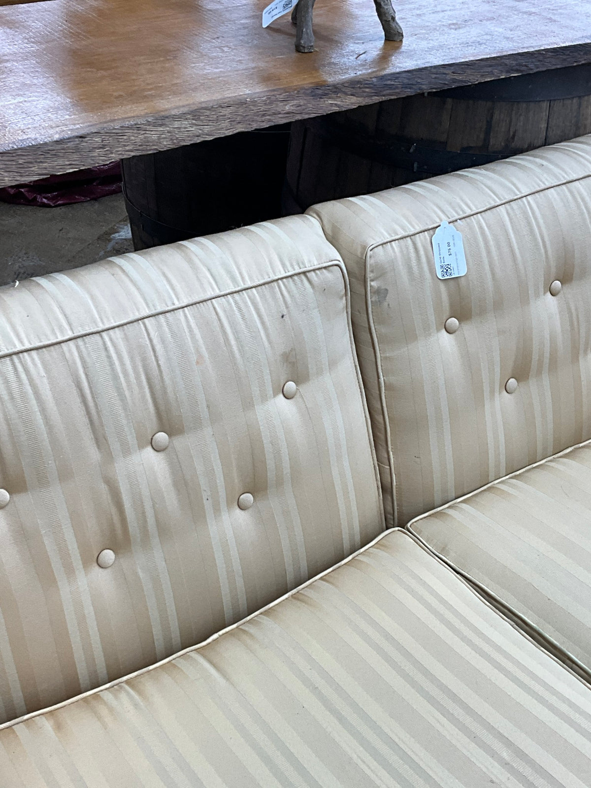 Gold Stripped Sofa