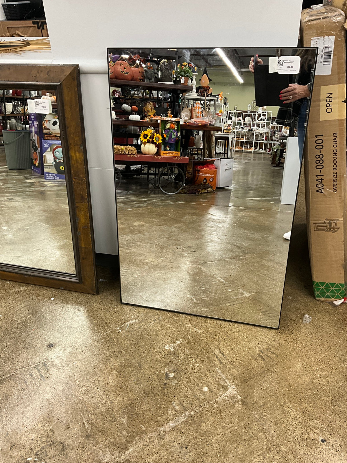 Black Square Metal Mirror
