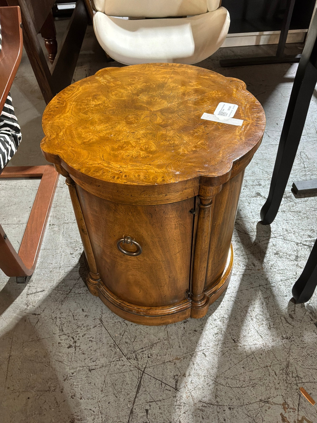 Wood Drum End Table