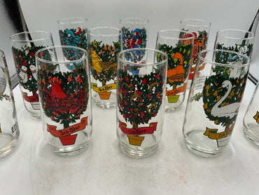 12 Days of Christmas Glasses Set of 12