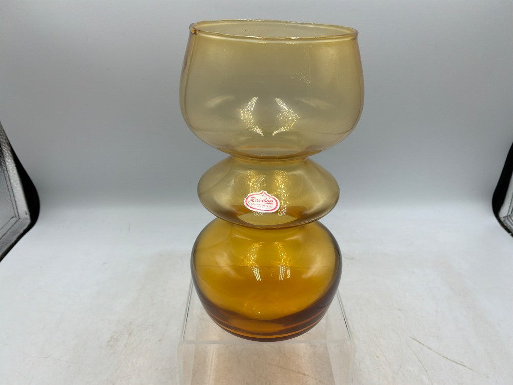 Rainbow Glass Amber Vase