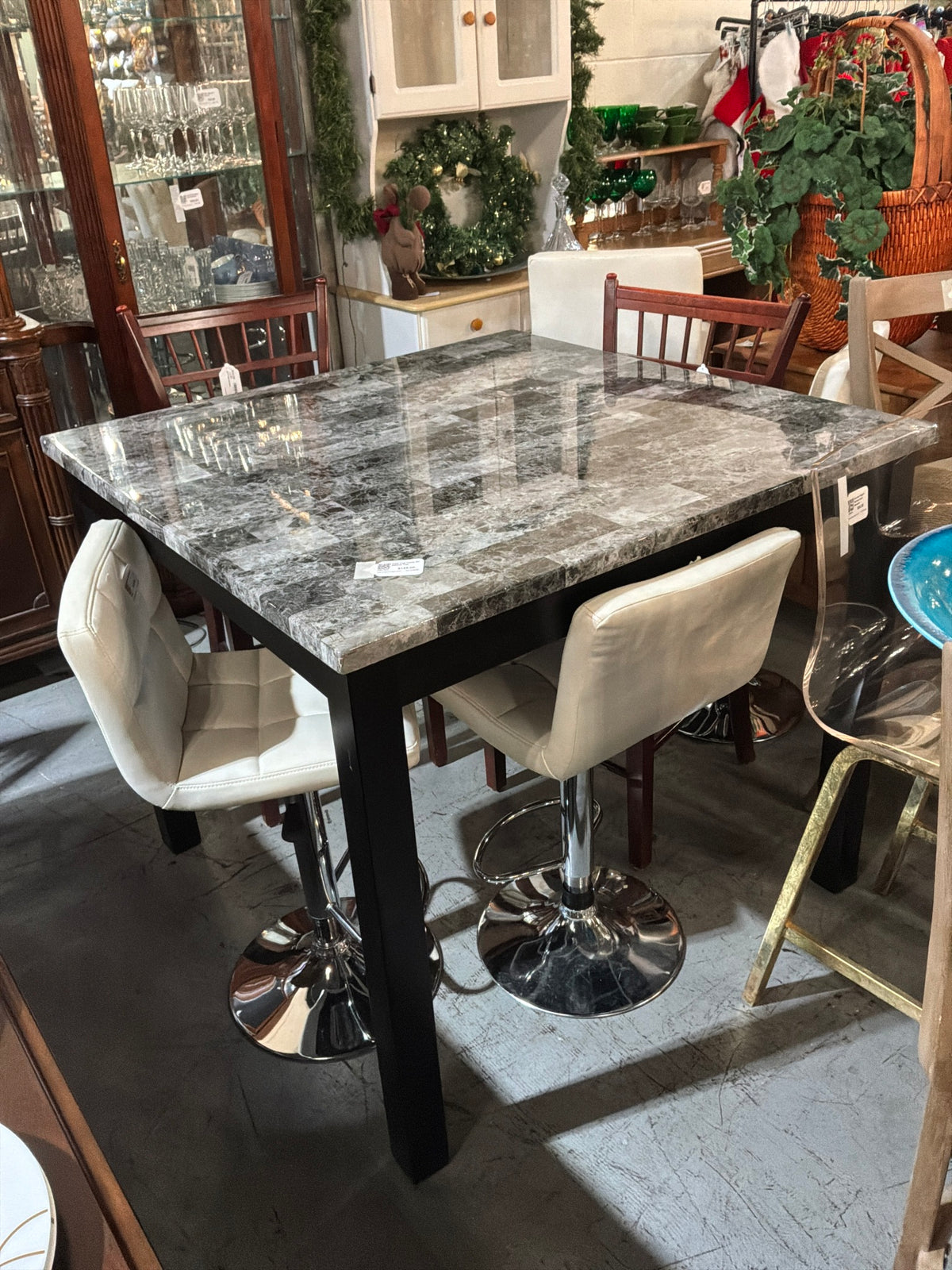 High Top Table W/ Marble Top