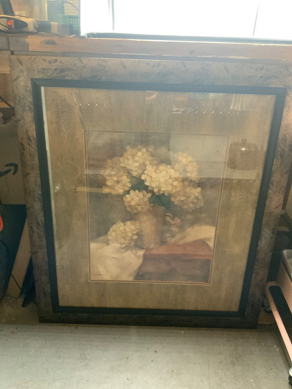 Large Framed Floral Art