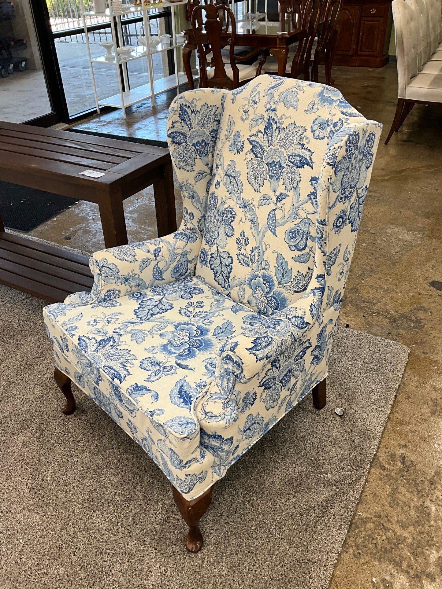 Blue & White Accent Chair