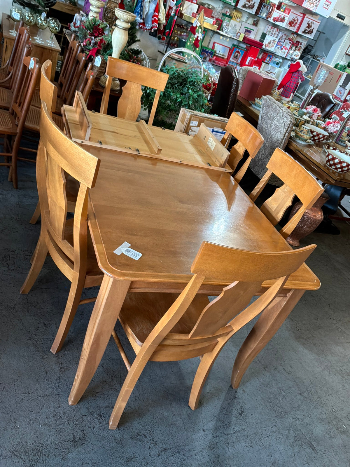 OKI Furniture Fair Inc. Wood Dining Table w/ 6 Chairs & Leaf