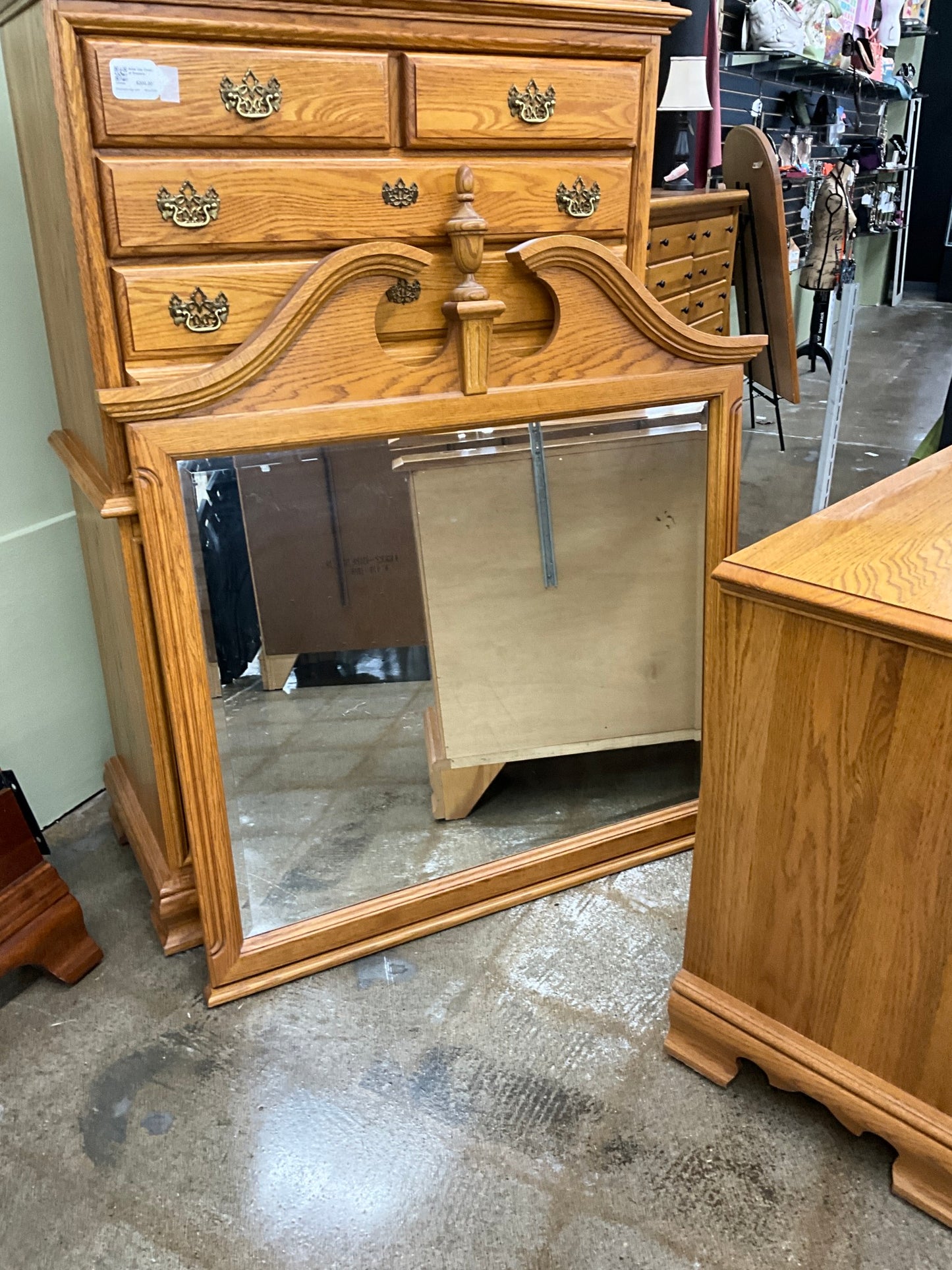 Solid Oak Dresser w Mirror