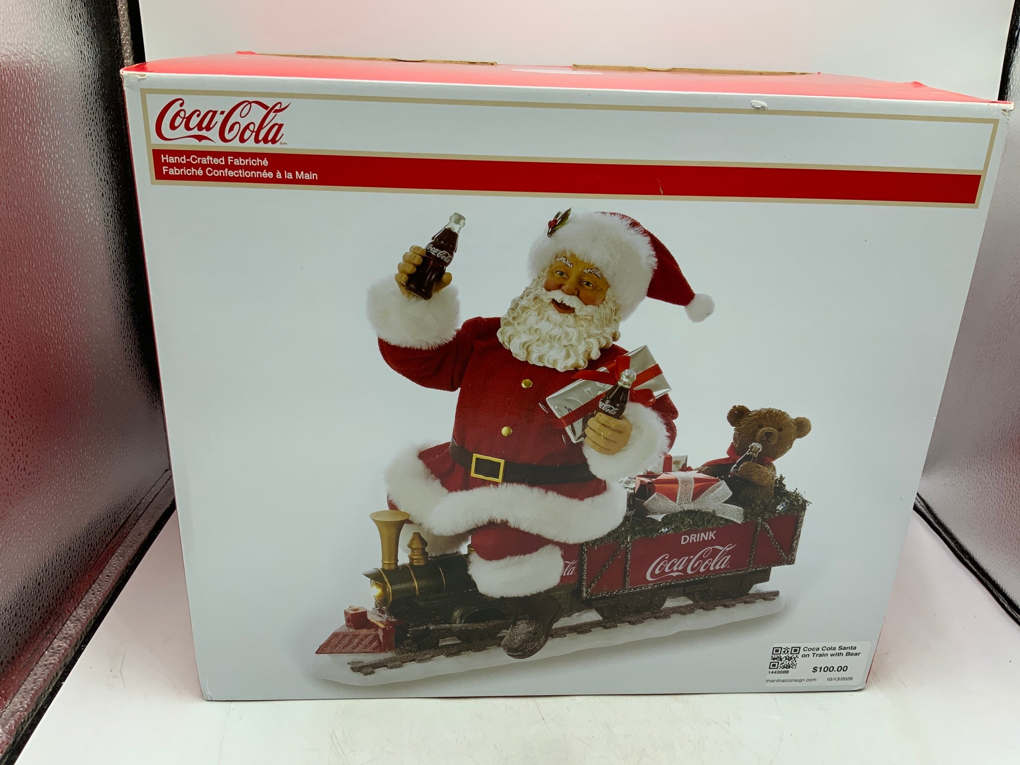 Coca Cola Santa on Train with Bear