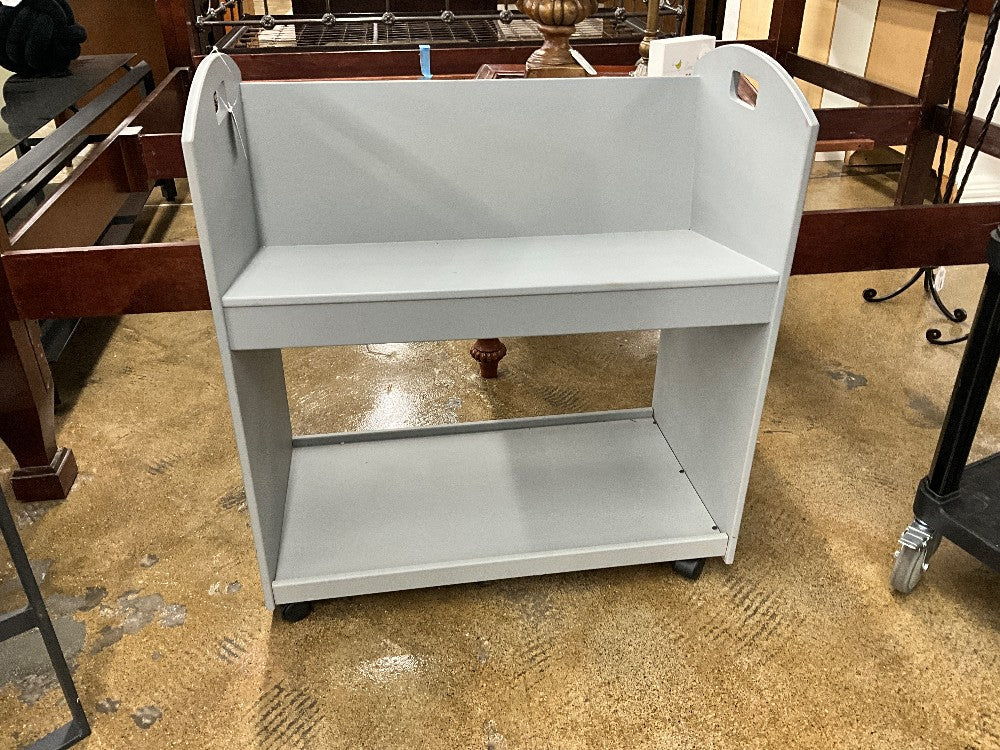 Gray 2 Tier Library Cart